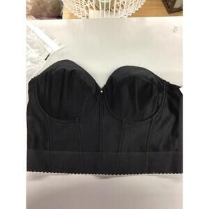 Dominique womens corset bra size 42C black with boning underwire padless new
